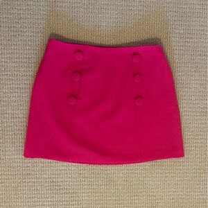 Zara Vibrant Pink Mini Skirt with Buttons